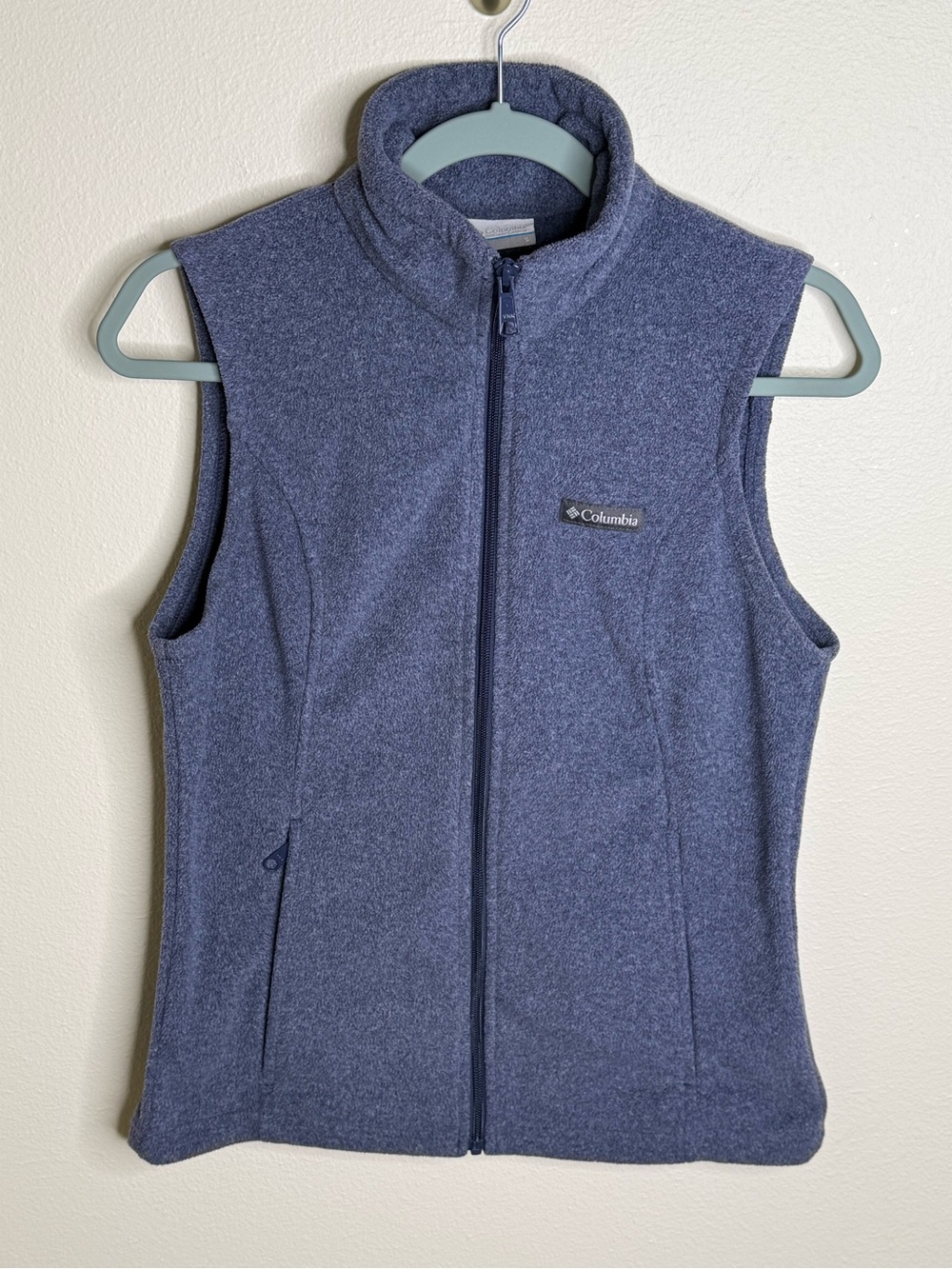Columbia Women’s Small Blue Heather Fleece Full Zip Vest Outdoor Gorpcore
